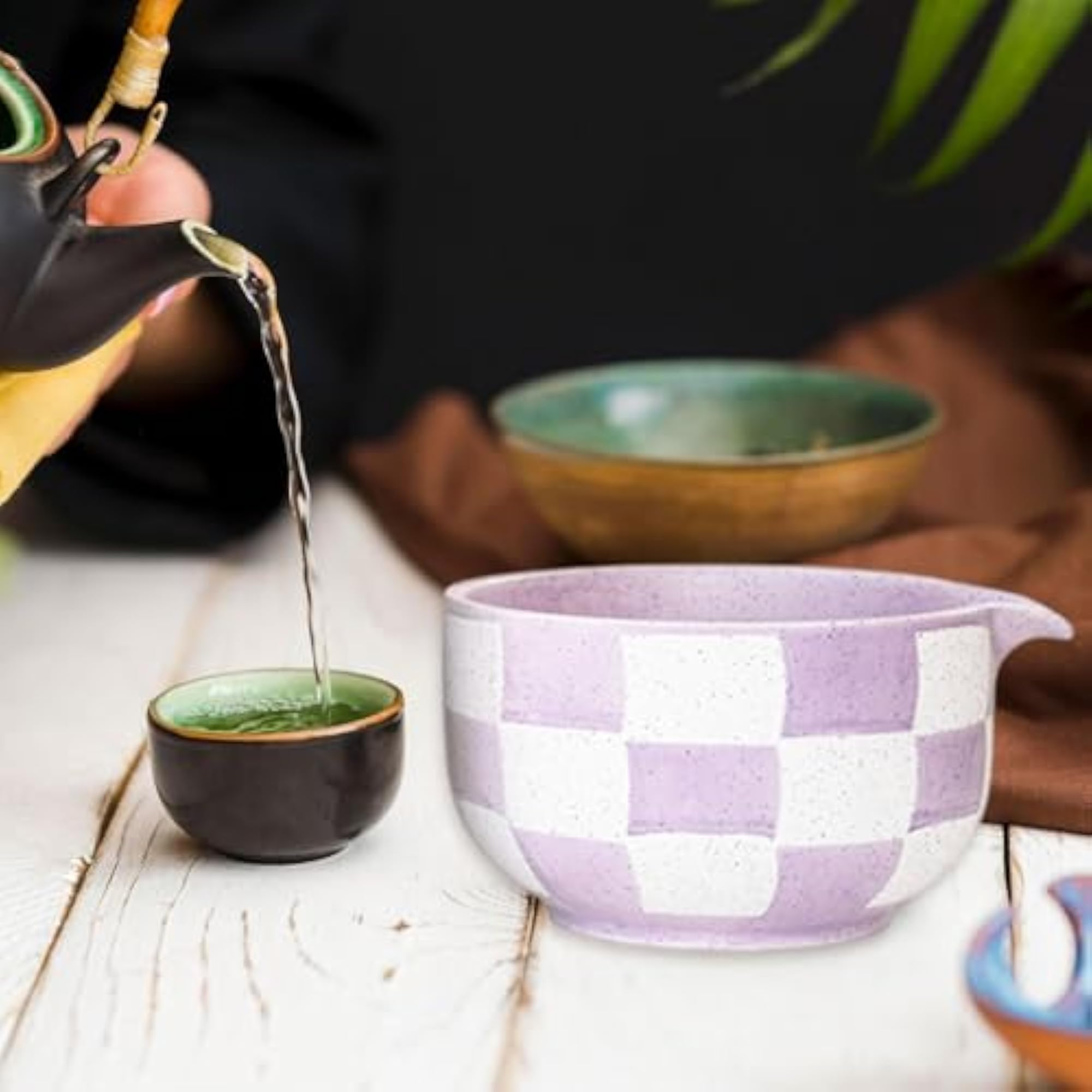 Ceramic Matcha Tea Bowl Traditional Tea Making for Dining Room